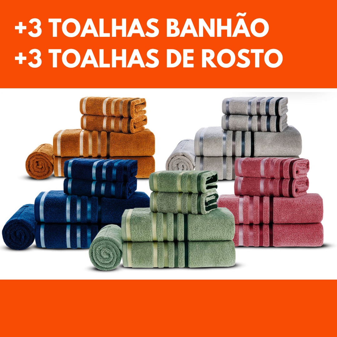 '+3 Toalhas Banhão +3 Toalhas de Rosto